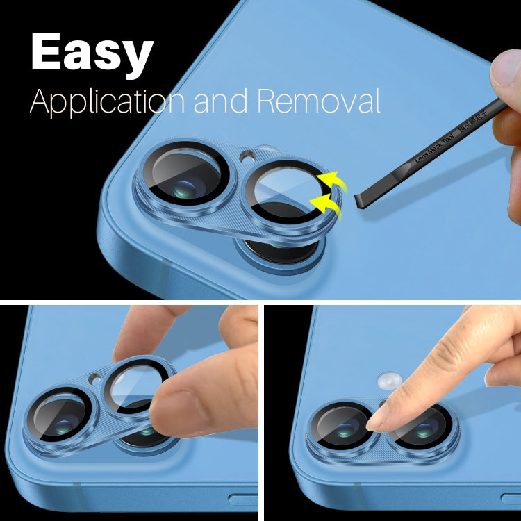 For iPhone 16 / 16 Plus NORTHJO CD Vein Camera Lens Protector Tempered Glass Rear Lens Film(Blue)