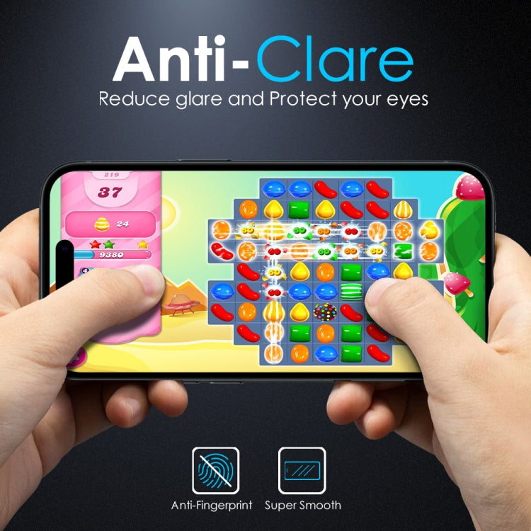 For iPhone 16 NORTHJO Matte Silkscreen Anti-Fingerprint Tempered Glass Film