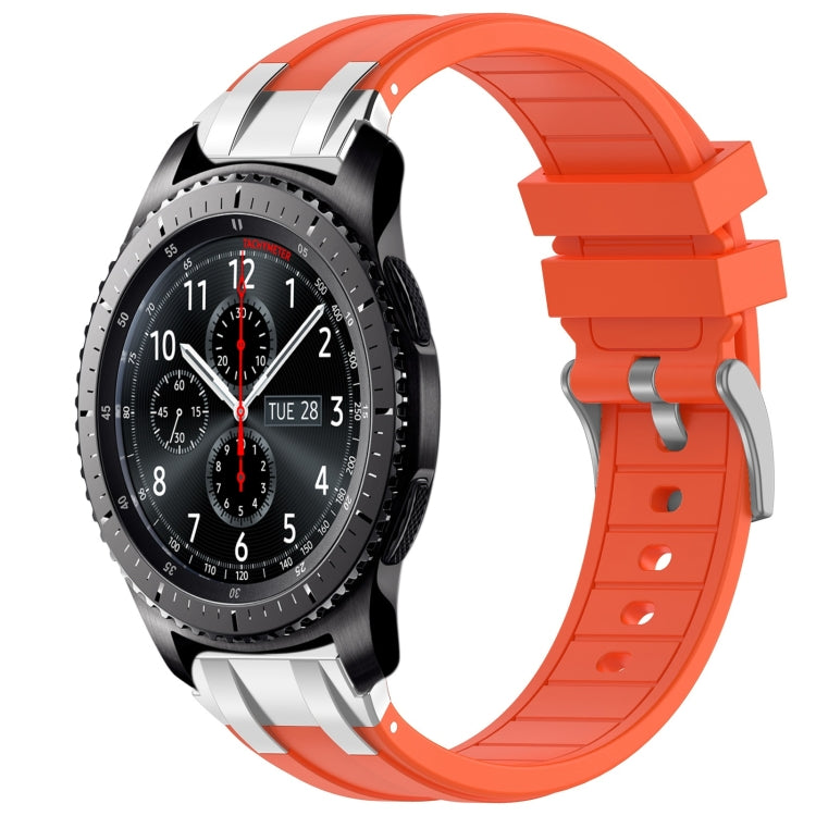 For Samsung Galaxy Gear S3 Frontier 22mm Quick Release Silver Buckle Royal Silicone Watch Band(Orange) - free shipping - PMC TechLife - Order now!