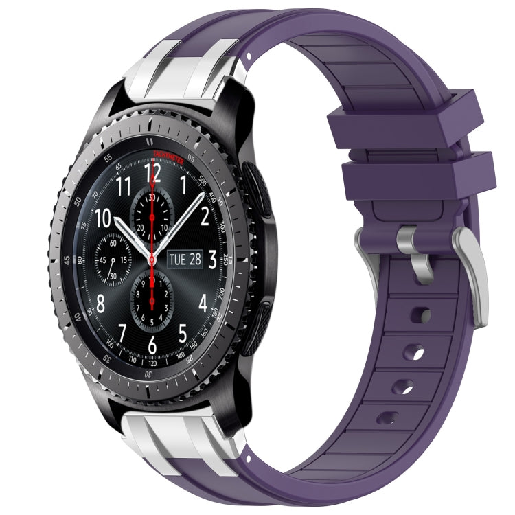 For Samsung Galaxy Gear S3 Frontier 22mm Quick Release Silver Buckle Royal Silicone Watch Band(Purple) - free shipping - PMC TechLife - Order now!