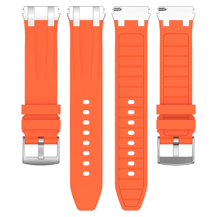 For Samsung Galaxy Watch 3 45mm 22mm Quick Release Silver Buckle Royal Silicone Watch Band(Orange)
