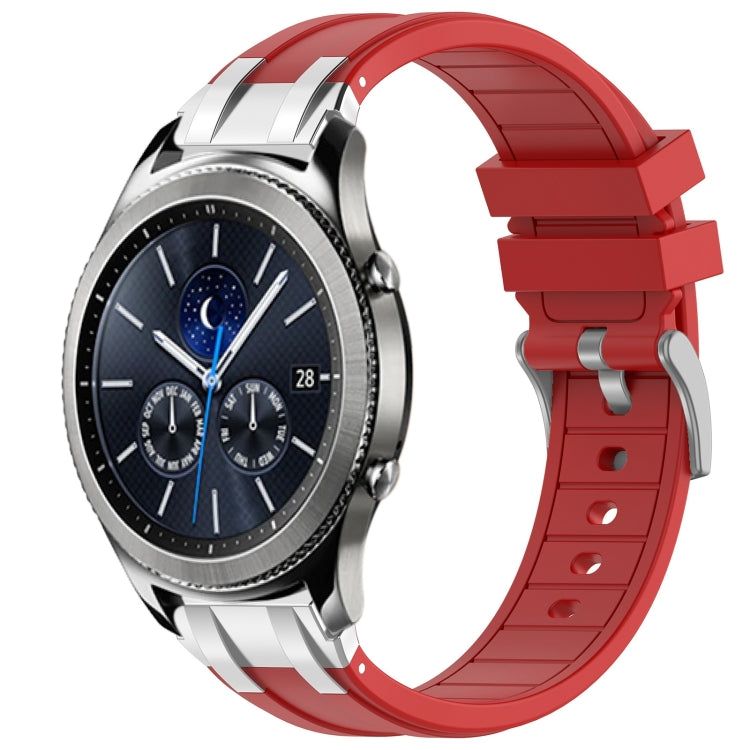 For Samsung Galaxy Gear S3 Classic 22mm Quick Release Silver Buckle Royal Silicone Watch Band(Red) - free shipping - PMC TechLife - Order now!