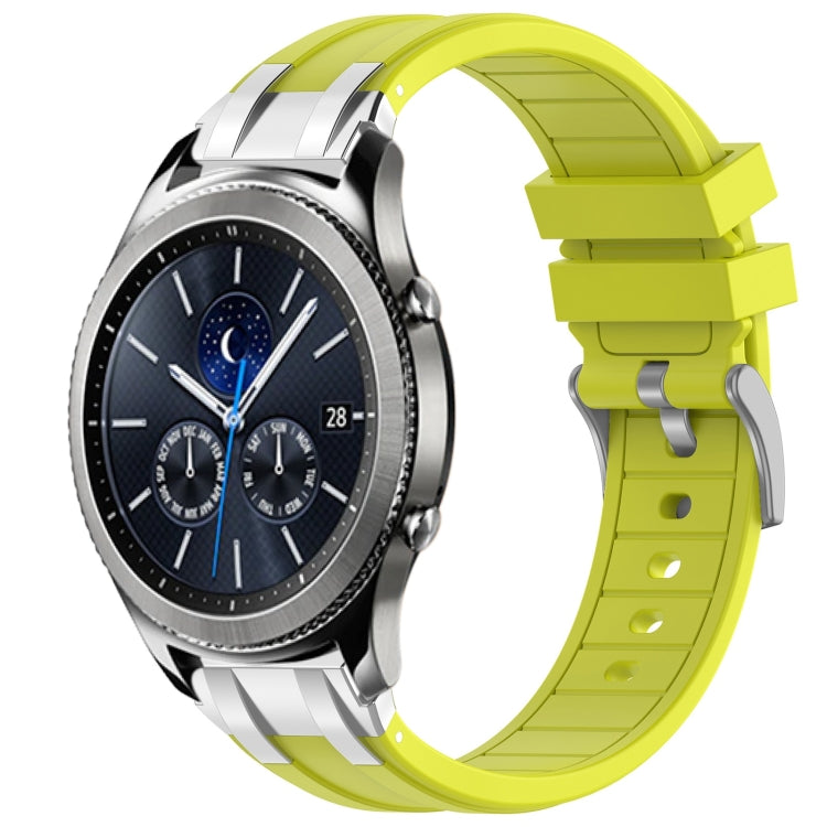 For Samsung Galaxy Gear S3 Classic 22mm Quick Release Silver Buckle Royal Silicone Watch Band(Vital Yellow) - free shipping - PMC TechLife - Order now!