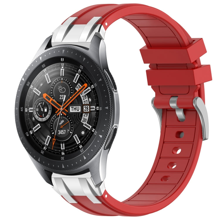 For Samsung Galaxy Watch 46mm 22mm Quick Release Silver Buckle Royal Silicone Watch Band(Red) - free shipping - PMC TechLife - Order now!