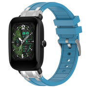 For Amazfit Bip U 20mm Quick Release Silver Buckle Royal Silicone Watch Band(Sea Blue)