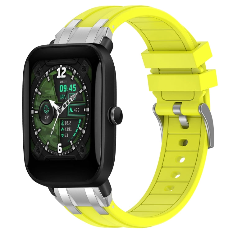 For Amazfit Bip U 20mm Quick Release Silver Buckle Royal Silicone Watch Band(Vital Yellow) - free shipping - PMC TechLife - Order now!