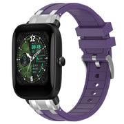 For Amazfit Bip U 20mm Quick Release Silver Buckle Royal Silicone Watch Band(Purple)