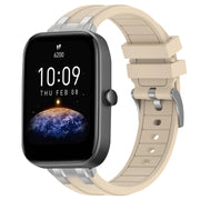 For Amazfit Bip3 Pro 20mm Quick Release Silver Buckle Royal Silicone Watch Band(Starlight)