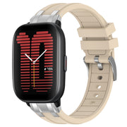 For Amazfit Active 20mm Quick Release Silver Buckle Royal Silicone Watch Band(Starlight)
