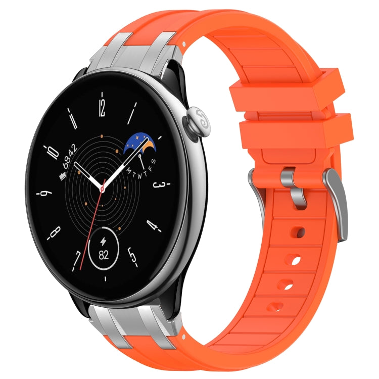 For Amazfit GTR Mini 20mm Quick Release Silver Buckle Royal Silicone Watch Band(Orange) - free shipping - PMC TechLife - Order now!