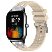 For Amazfit GTS4 Mini 20mm Quick Release Silver Buckle Royal Silicone Watch Band(Starlight)
