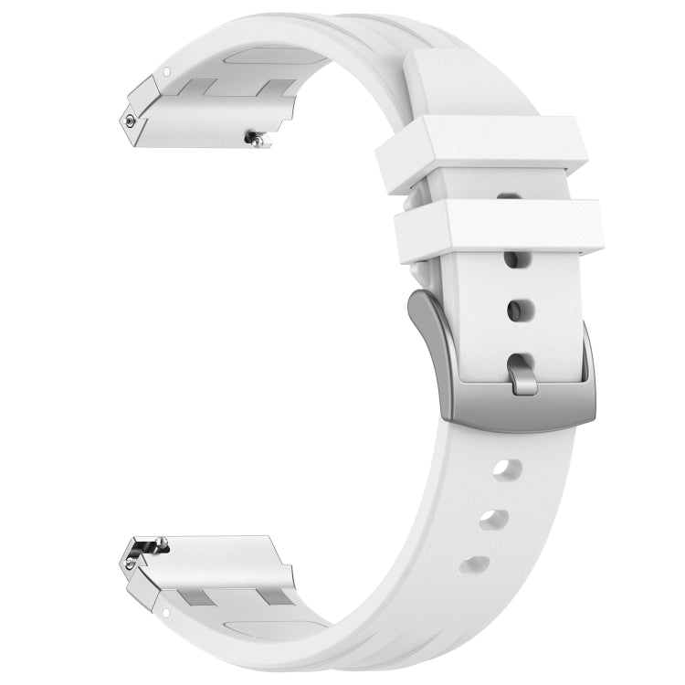 For Amazfit Bip3 20mm Quick Release Silver Buckle Royal Silicone Watch Band(White) - free shipping - PMC TechLife - Order now!