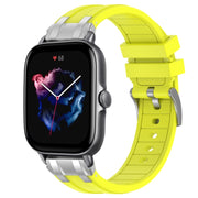 For Amazfit GTS 3 20mm Quick Release Silver Buckle Royal Silicone Watch Band(Vital Yellow)