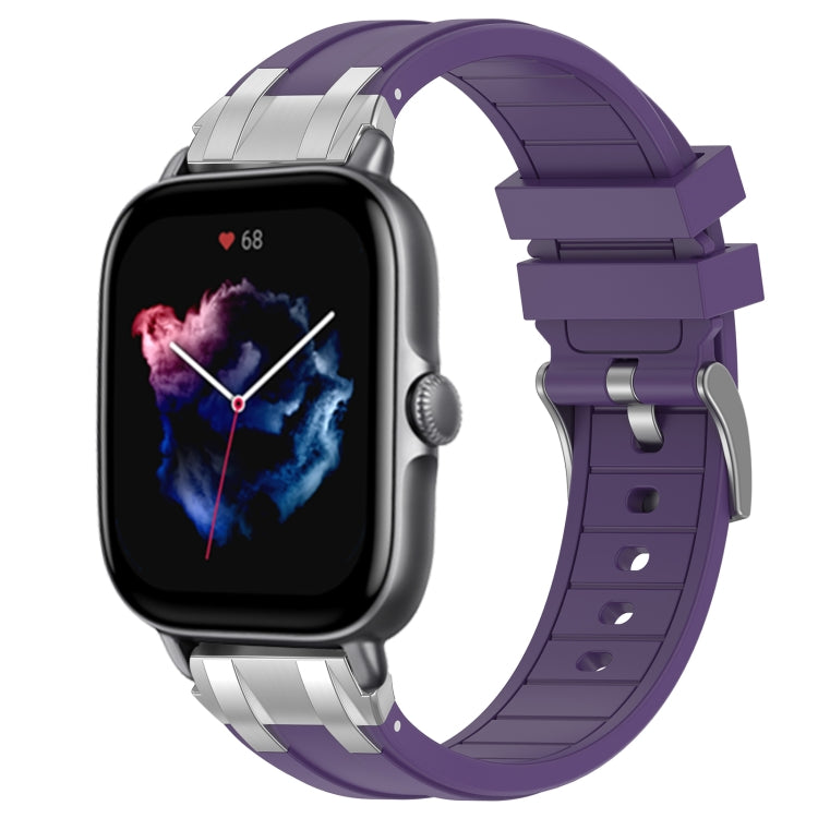 For Amazfit GTS 3 20mm Quick Release Silver Buckle Royal Silicone Watch Band(Purple) - free shipping - PMC TechLife - Order now!
