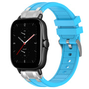 For Amazfit GTS 2e 20mm Quick Release Silver Buckle Royal Silicone Watch Band(Sky Blue)
