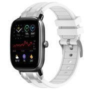 For Amazfit GTS 2 Mini 20mm Quick Release Silver Buckle Royal Silicone Watch Band(White)
