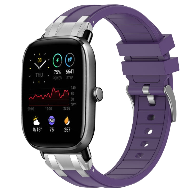 For Amazfit GTS 2 Mini 20mm Quick Release Silver Buckle Royal Silicone Watch Band(Purple) - free shipping - PMC TechLife - Order now!
