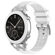 For Amazfit Pop 20mm Quick Release Silver Buckle Royal Silicone Watch Band(White)