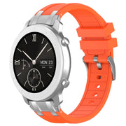 For Amazfit Pop 20mm Quick Release Silver Buckle Royal Silicone Watch Band(Orange)
