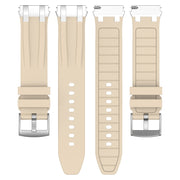 For Amazfit Pop 20mm Quick Release Silver Buckle Royal Silicone Watch Band(Starlight)