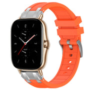 For Amazfit GTS 2 20mm Quick Release Silver Buckle Royal Silicone Watch Band(Orange)