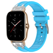 For Amazfit GTS 2 20mm Quick Release Silver Buckle Royal Silicone Watch Band(Sky Blue)