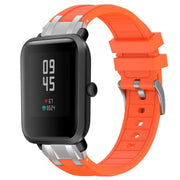 For Amazfit Bip Lite 20mm Quick Release Silver Buckle Royal Silicone Watch Band(Orange)