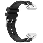 For Amazfit Bip Lite 20mm Quick Release Silver Buckle Royal Silicone Watch Band(Black)