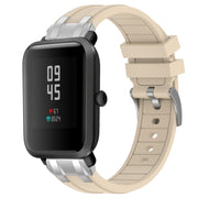For Amazfit Bip Lite 20mm Quick Release Silver Buckle Royal Silicone Watch Band(Starlight)