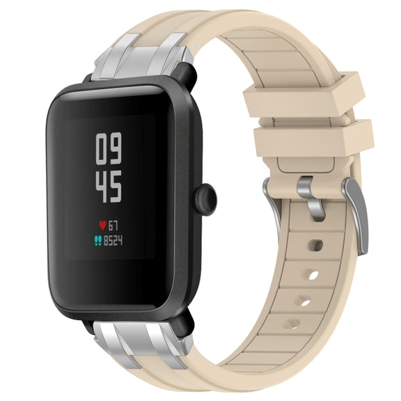 For Amazfit Bip Lite 20mm Quick Release Silver Buckle Royal Silicone Watch Band(Starlight)
