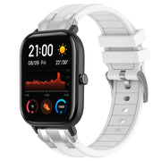 For Amazfit GTS 20mm Quick Release Silver Buckle Royal Silicone Watch Band(White)