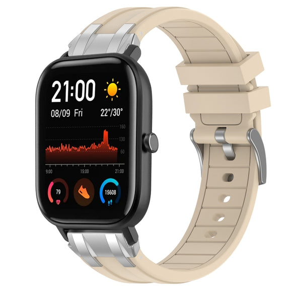 For Amazfit GTS 20mm Quick Release Silver Buckle Royal Silicone Watch Band(Starlight)