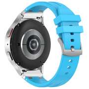 For Amazfit Bip 20mm Quick Release Silver Buckle Royal Silicone Watch Band(Sky Blue)