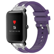 For Amazfit Bip 20mm Quick Release Silver Buckle Royal Silicone Watch Band(Purple)