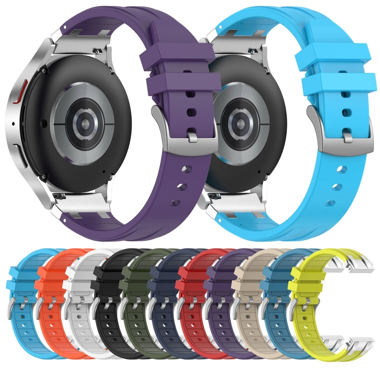 For Amazfit Bip S 20mm Quick Release Silver Buckle Royal Silicone Watch Band(Sea Blue)