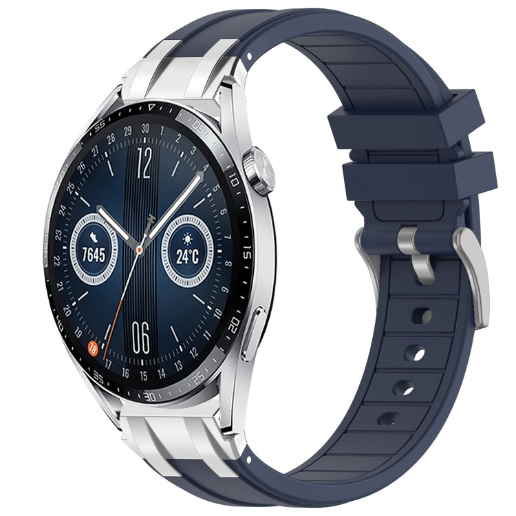 For Huawei Watch GT3 42mm 20mm Quick Release Silver Buckle Royal Silicone Watch Band(Navy Blue) - free shipping - PMC TechLife - Order now!