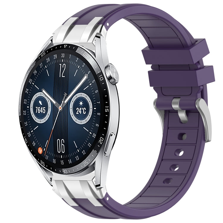 For Huawei Watch GT3 42mm 20mm Quick Release Silver Buckle Royal Silicone Watch Band(Purple) - free shipping - PMC TechLife - Order now!