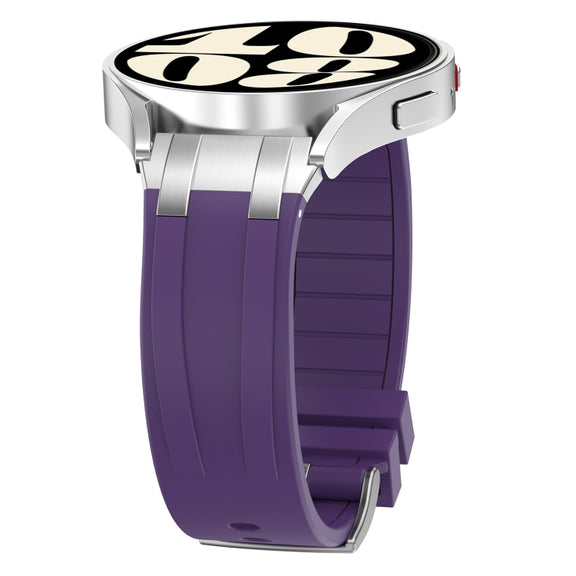 For Huawei Watch GT3 42mm 20mm Quick Release Silver Buckle Royal Silicone Watch Band(Purple)