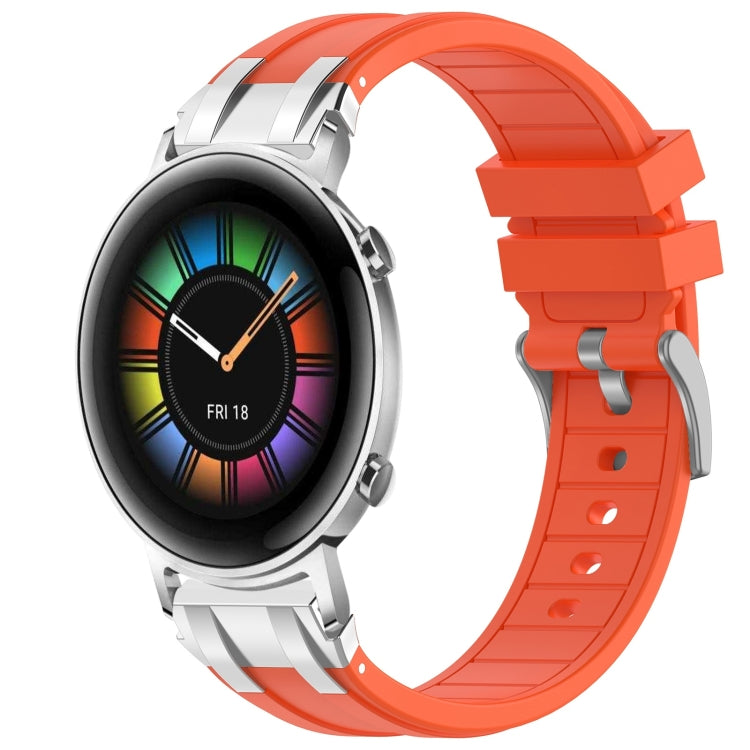 For Huawei Watch GT2 42mm 20mm Quick Release Silver Buckle Royal Silicone Watch Band(Orange) - free shipping - PMC TechLife - Order now!