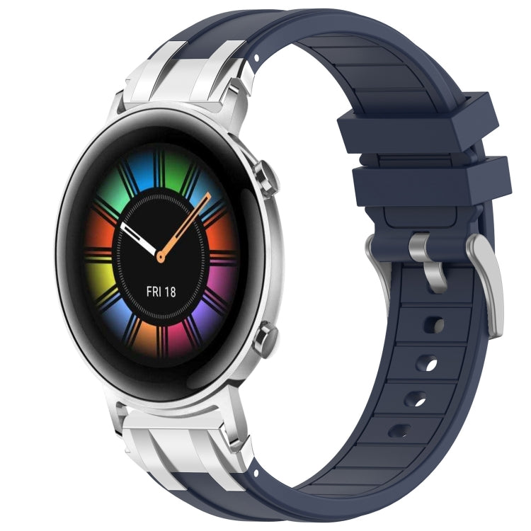 For Huawei Watch GT2 42mm 20mm Quick Release Silver Buckle Royal Silicone Watch Band(Navy Blue) - free shipping - PMC TechLife - Order now!