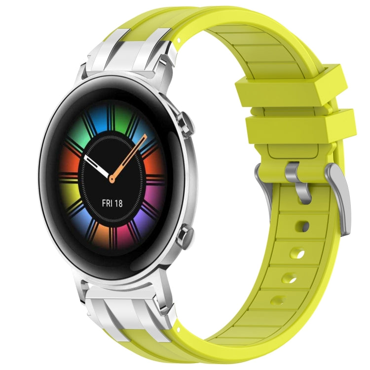 For Huawei Watch GT2 42mm 20mm Quick Release Silver Buckle Royal Silicone Watch Band(Vital Yellow) - free shipping - PMC TechLife - Order now!