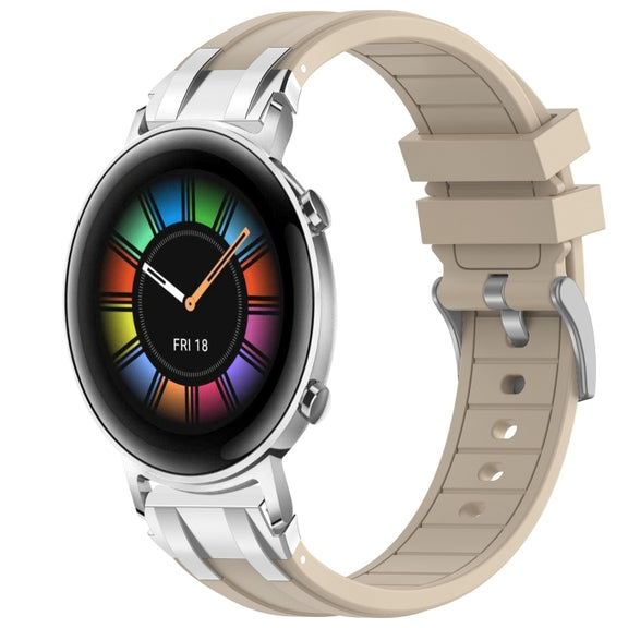 For Huawei Watch GT2 42mm 20mm Quick Release Silver Buckle Royal Silicone Watch Band(Starlight)