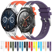 For Huawei Watch GT3 42mm 20mm Quick Release Silver Buckle Royal Silicone Watch Band(Purple)
