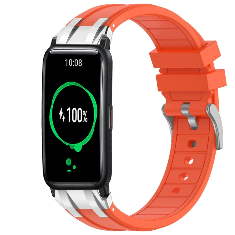 For Honor Watch ES 20mm Quick Release Silver Buckle Royal Silicone Watch Band(Orange) - free shipping - PMC TechLife - Order now!