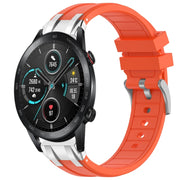 For Honor Magic Watch 2 42mm 20mm Quick Release Silver Buckle Royal Silicone Watch Band(Orange)