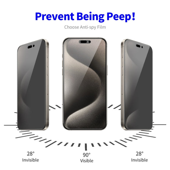 For iPhone 16 Pro 2pcs ENKAY Hat-Prince 28 Degree Anti-peeping Privacy Tempered Glass Film