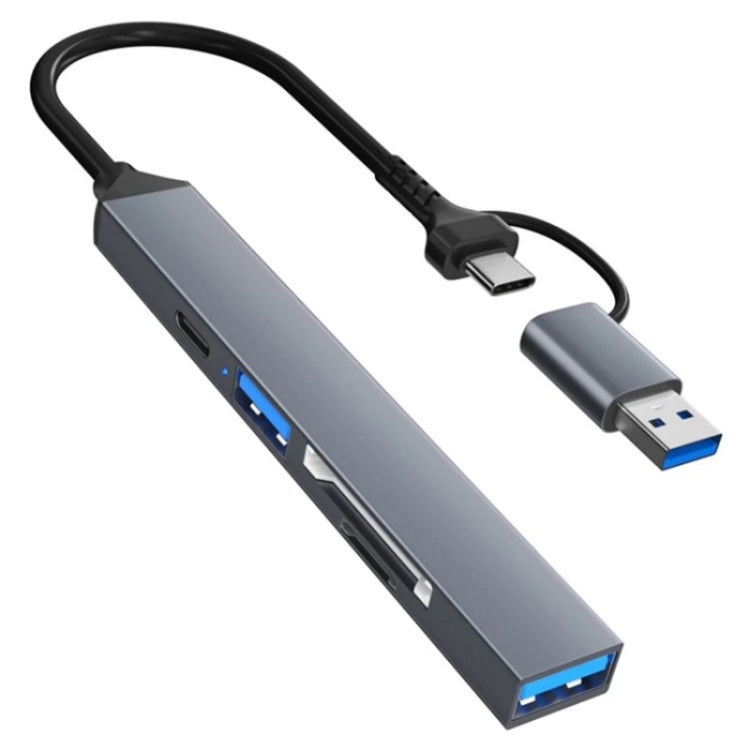 ADS-806D Type-C+USB to USB 3.0 Hub SD / TF Card Reader Multi-Function Docking Station - USB 3.0 HUB by PMC Jewellery | Online Shopping South Africa | PMC Jewellery | Buy Now Pay Later Mobicred