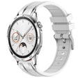 For Huawei Watch GT4 46mm 22mm Quick Release Silver Buckle Royal Silicone Watch Band(White) - free shipping - PMC TechLife - Order now!
