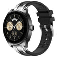 For Huawei Watch Buds 22mm Quick Release Silver Buckle Royal Silicone Watch Band(Black) - free shipping - PMC TechLife - Order now!