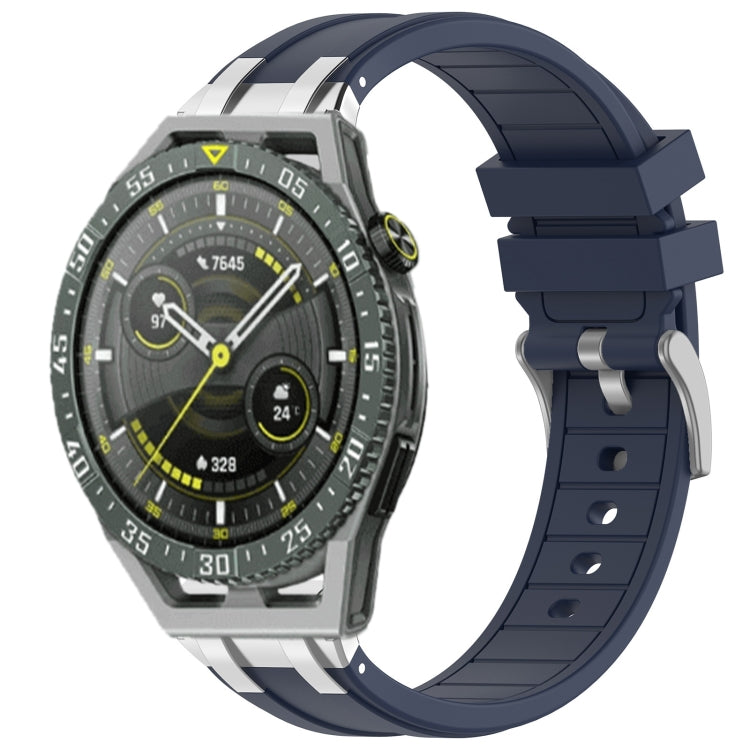 For Huawei Watch GT3 SE 22mm Quick Release Silver Buckle Royal Silicone Watch Band(Navy Blue) - free shipping - PMC TechLife - Order now!
